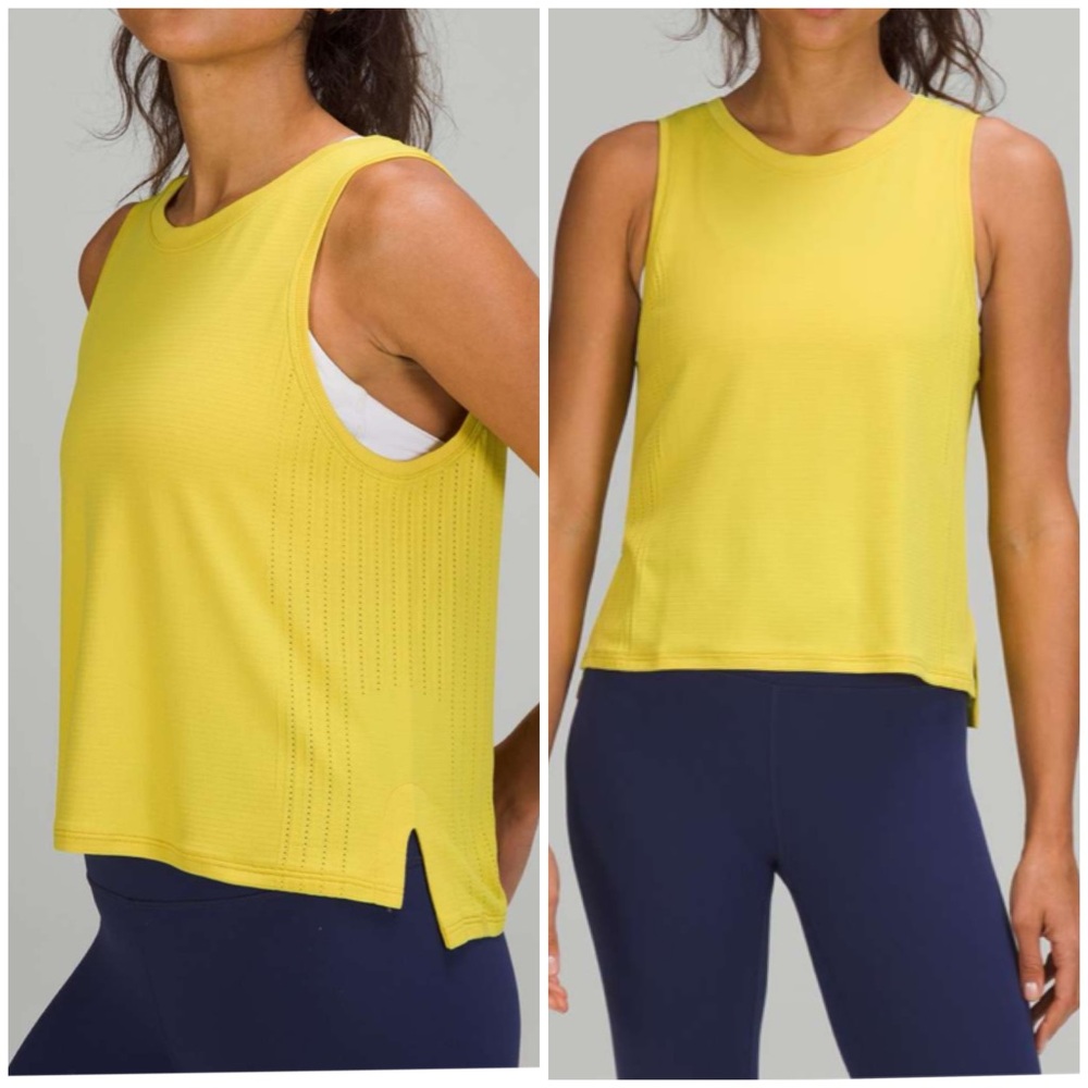Lululemon Train To Be Yellow Tank Top Soleil‎ Sz 6/8